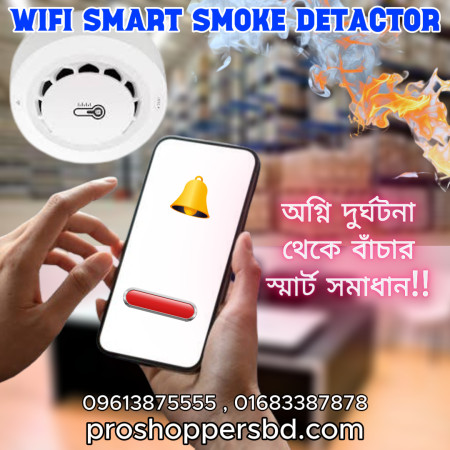 WiFi Smart Smoke Detector with Temperature And Humidity Detection Alarm 3 In1 Sensor
