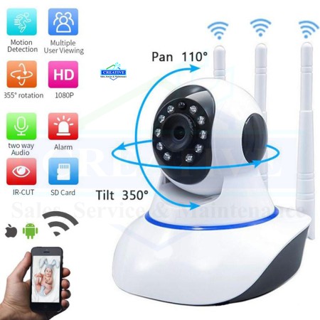 3 Antenna WiFi IP Camera ১ বছর ওয়ারেন্টি ৭ দিন গ্যারান্টি