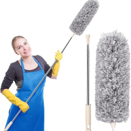 Flexible Cleaning Duster with Extension Pole Microfiber Hand Duster for Cleaning Dust