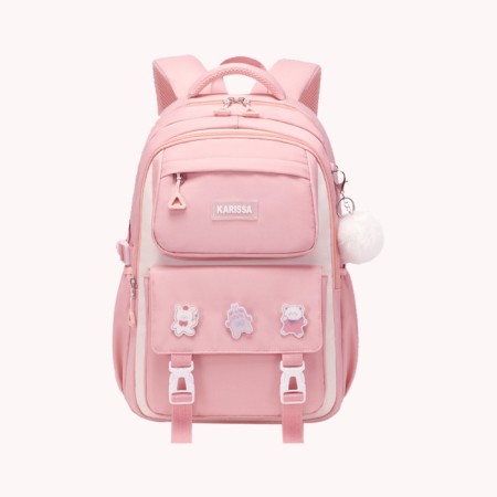 School Bags for Kids Girls Orthopedic Waterproof Primary Schoolbag Book Bag (Pink)