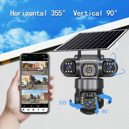 Allrounder 3 Lens 3 Display  Solar 4G Sim Waterproof IP Camera ১ মাস ওয়ারেন্টি ৭ দিন গ্যারান্টি